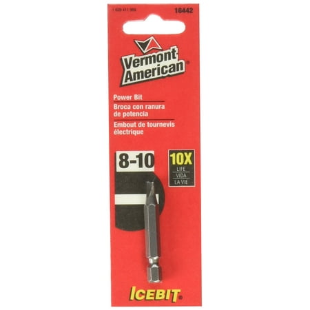 16442 Type Slotted Size 8 through 10 with 1-15/16-Inch Length Icebit Power Bit, Icebit insert bits are constructed of hardened steel for longer bit life By Vermont