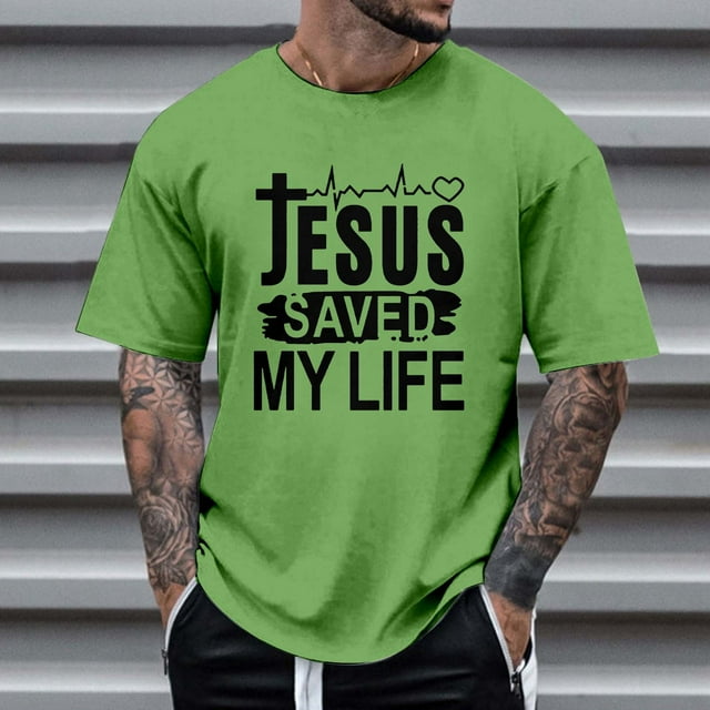 T-shirts pour Hommes Manfinity LEGND Slogan Graphique Décontracté T-Shirt à Manches Courtes pour Usage Quotidien