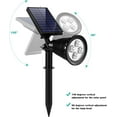 thumbnail image 4 of Iluminación solar para exteriores, luces LED para jardín, luces para paisaje, focos para suelo o pared, IP67, resistente al agua, apto para jardín, césped, patio, parque, estacionamiento, 2 piezas, 4 of 5