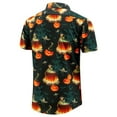 thumbnail image 2 of Halloween Pumpkin For Men Short Sleeve Cute Scary Pumpkin Shirt For Men Horror Themed Button Down Shirt For Men Summer Top, 2 of 6