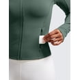 thumbnail image 3 of CRZ YOGA Butterluxe Womens Cropped Slim Fit Workout Jacket Track Athletic Full Zip Up Tops, 3 of 3