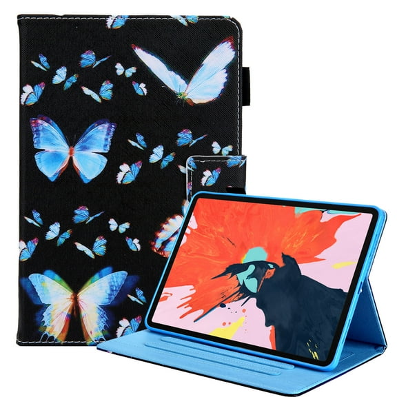 Allytech Case for iPad 10.9 inch Case 2022(10th Gen), Premium PU Leather Credit Card Slots and Pen Holder Kickstand Anti-Shock Dropproof Case for iPad 10th Gen 10.9" 2022, Blue Butterfly