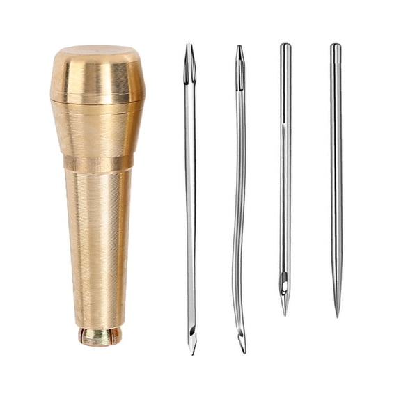 4/5Pcs Professional Leather Sewing Tool Hook Needle Leather Sewing Awls Needle with Handle For Leather Shoe Repair