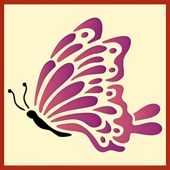 Butterfly 3 Stencil - Reusable Mylar Original Tropical Butterfly Stencil Templates for Painting Wall Floor Crafts Art DIY Home Decor - The Artful Stencil
