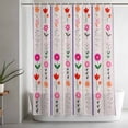 thumbnail image 5 of Purple Pink Spring Floral Shower Curtain Set, Waterproof Shower Curtains for Bathroom, Colorful Summer Flowers Botanical Washable Fabric Bath Curtain for Bathtub Decoration with Hooks 60x72 Inches, 5 of 9