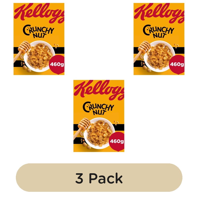 Kellogg's Crunchy Nut Breakfast Cereal 460g, British Import (Pack of 3)