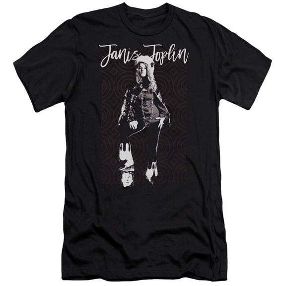Janis Joplin Minimal J Mens Premium Slim Fit Shirt (Black, )