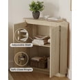 thumbnail image 4 of Corner Storage Cabinet, Small Corner Floor Cabinet with 2 Doors and 2-Tier Shelves, Modern Wooden Narrow Storage Organizer for Living Room, Kitchen, Pantry, Bathroom, Brown, 4 of 7
