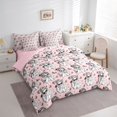 thumbnail image 2 of spefrowx Fashion Woman Full Size Bedding Sets for Kids, Pink Black Butterfly Animal Full Size Bed in a Bag, Pink Reversible, 7pcs, 2 of 6