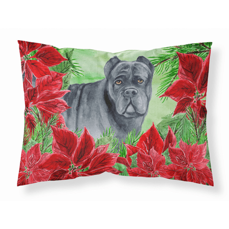Cane Corso Poinsettas Fabric Standard Pillowcase-30 x 20.5-