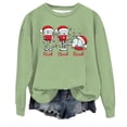 thumbnail image 1 of WEAIXIMIUNG Sweatshirts Courts pour Femmes Plus Femmes Décontracté Col Rond Noël Verre Neige Chapeau de Noël Imprimé Hoodie, 1 of 3