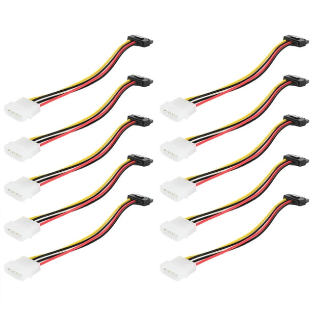 Cables De Alimentación Sata Cable De Alimentación Sata 10 Uds. Cables SATA Grandes De 4 Pines A 15 Pines IDESATA Divisor De Potencia De Conversión De Energía Para Proporcionar LYUMO Otros