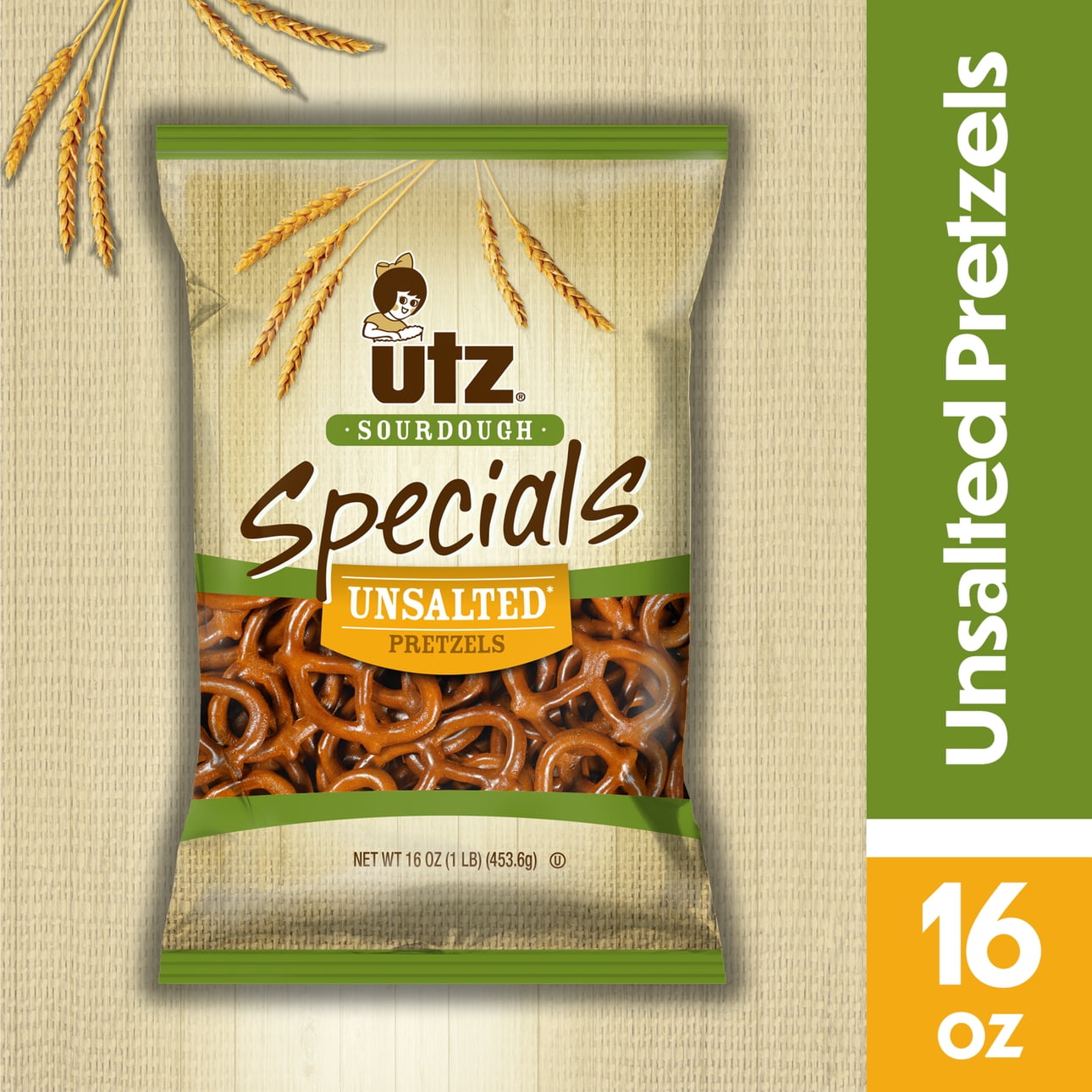 16 oz Utz Sourdough Specials Unsalted Pretzels