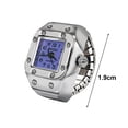 thumbnail image 6 of Opvise Alloy Ring Watch Elastic Stainless Steel Band Square Dial Men Women Couple Watch Finger Ring Birthday Gift Fashion Accessories, 6 of 8