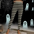 thumbnail image 4 of Mingw Halloween Striped Print Leggings for Women Sports Fitness Pants Casual Tight Fitting Yoga Pants Stretch Pants,Clear,XL, 4 of 6