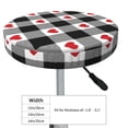 thumbnail image 4 of Round Bar Stool Seat Covers, Heart Black Buffalo Plaid Gingham Elastic Round Chair Cover Stool Seat Slipcover Bar Stool Cushions Round Pad for 12-14 inch, 4 of 7