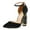 Black, variant on XYD Women Graceful Crystal Block High Heels D'Orsay Ankle Strap Pointed Toe Satin Pumps Wedding Shoes Size 6.5 Pink