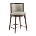 thumbnail image 6 of Evalyn Modern Wood Upholstered Counter Stool in Stone - Set of 2, 6 of 8