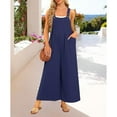 thumbnail image 7 of SOMER Women's Jumpsuits Rompers Casual Loose Overalls One Piece Sleeveless Wide Leg Long Pant With Pockets, 7 of 7
