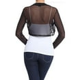 thumbnail image 3 of Fashion Secrets Women Long Sleeve Sheer Chiffon Bolero Shrug Cardigan (Large, Black), 3 of 5