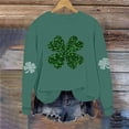 thumbnail image 6 of Craaazy St Patricks Day Shirts Women's Long Sleeve Green Theme Leisure Shamrock Prints Crewneck Raglan Sleeve Hoodless Clothes Gifts, 6 of 6