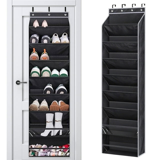 ZYNERY 163cm 10 Tier over The Door Shoe Rack,Hanging Shoe Organizer Suitable for Foyer Storage ,Hanging Shoe Rack for Closet Storage Boots(Black)