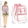 thumbnail image 2 of SANMADROLA Clear Backpack School Backpacks- Large Capacity Waterproof bookbag for School Work Travel,Pink, 2 of 7