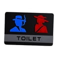 thumbnail image 3 of Letrero acrílico para inodoro, letrero para WC para hombres y mujeres, letrero Universal para puerta de baño, placa para puerta de baño, lugar, 3 of 9