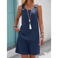 thumbnail image 6 of Short Two Piece Sets for Women Summer Casual Solid Sleeveless Crewneck Camisole Tank Top and Shorts 2 Piece Matching Set, 6 of 6