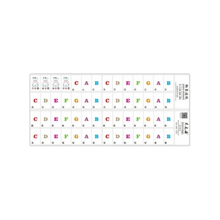 Piano Keyboard Music Note Stickers Colorful Removable for 37/ 49/ 61 ...