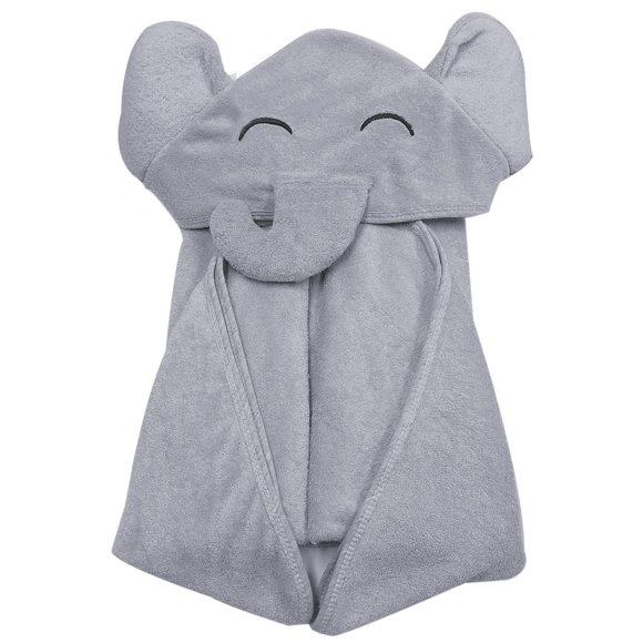 Premium Bamboo Baby Bath Towel – Ultra Soft Organic Hypoallergenic Baby Hooded Towels for Babies - Newborn Essential Cute Grey Little Elephant -Perfect Baby Registry Gifts for Boy Girl