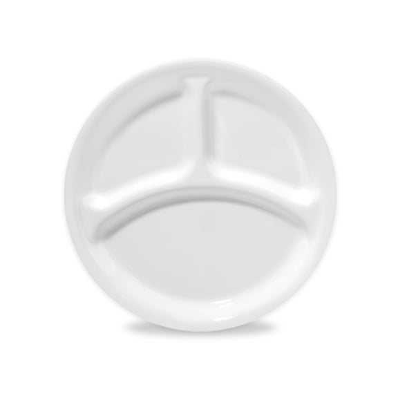 Corelle Winter Frost White, Round Divided Dinner Plate, 10.25"