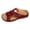 Wine, variant on Orthopedic Sandals for Women Hollow out Embroidery Strap Slides Comfortable Arch Support Slippers Thick Soft Sole Slip on Beach Shoes Red Size 8.5