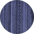 thumbnail image 1 of Ahgly Company Machine Washable Indoor Round Oriental Blue Modern Area Rugs, 7' Round, 1 of 4