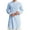 Sky Blue, variant on Miluxas Men Kaftan Thobe Cotton Linen Henley Shirt Long Sleeve Stand Collar Button Down Robe Casual Pleated Muslim Gown Kurta Black