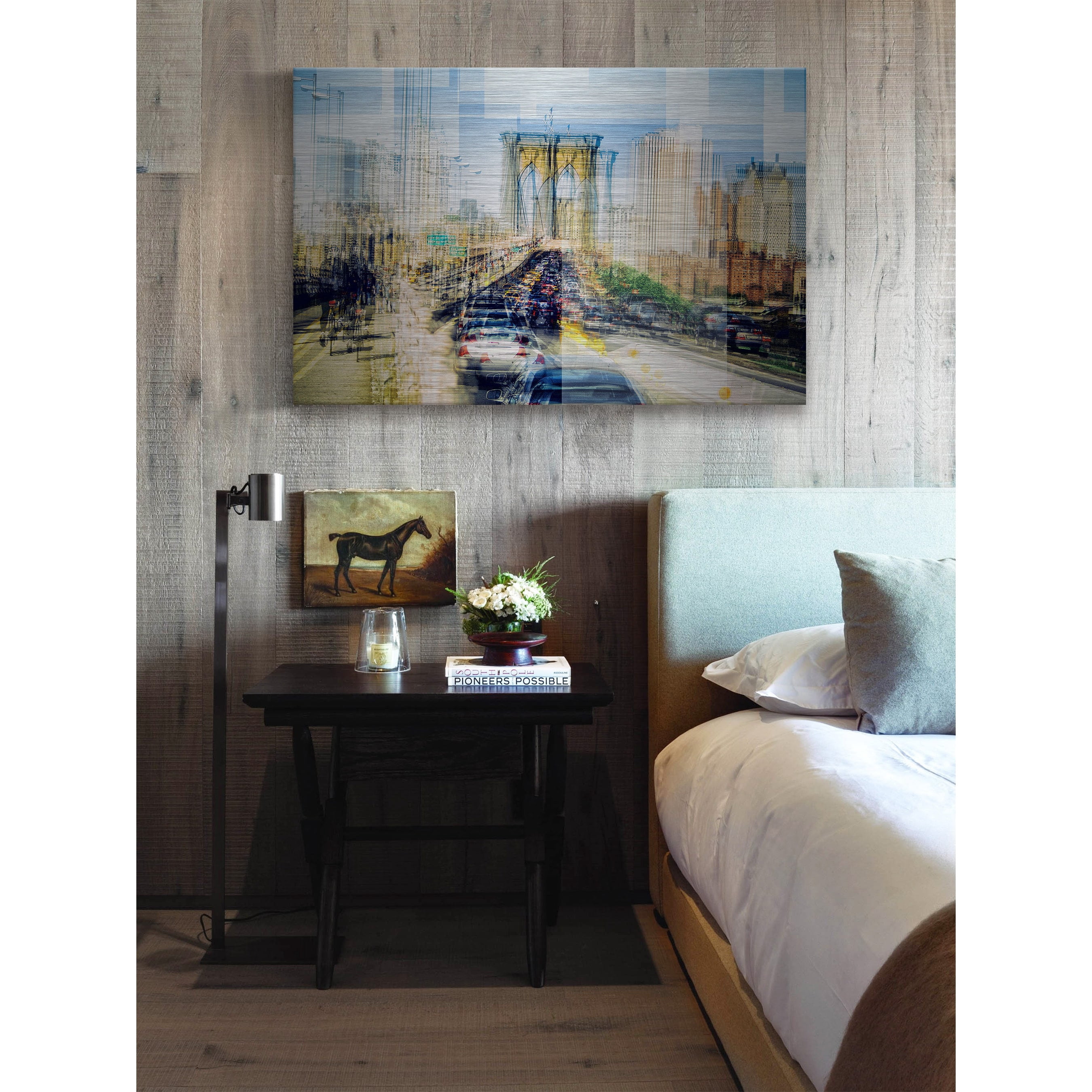 "Passengers in Flux" Painting Print on Brushed Aluminum