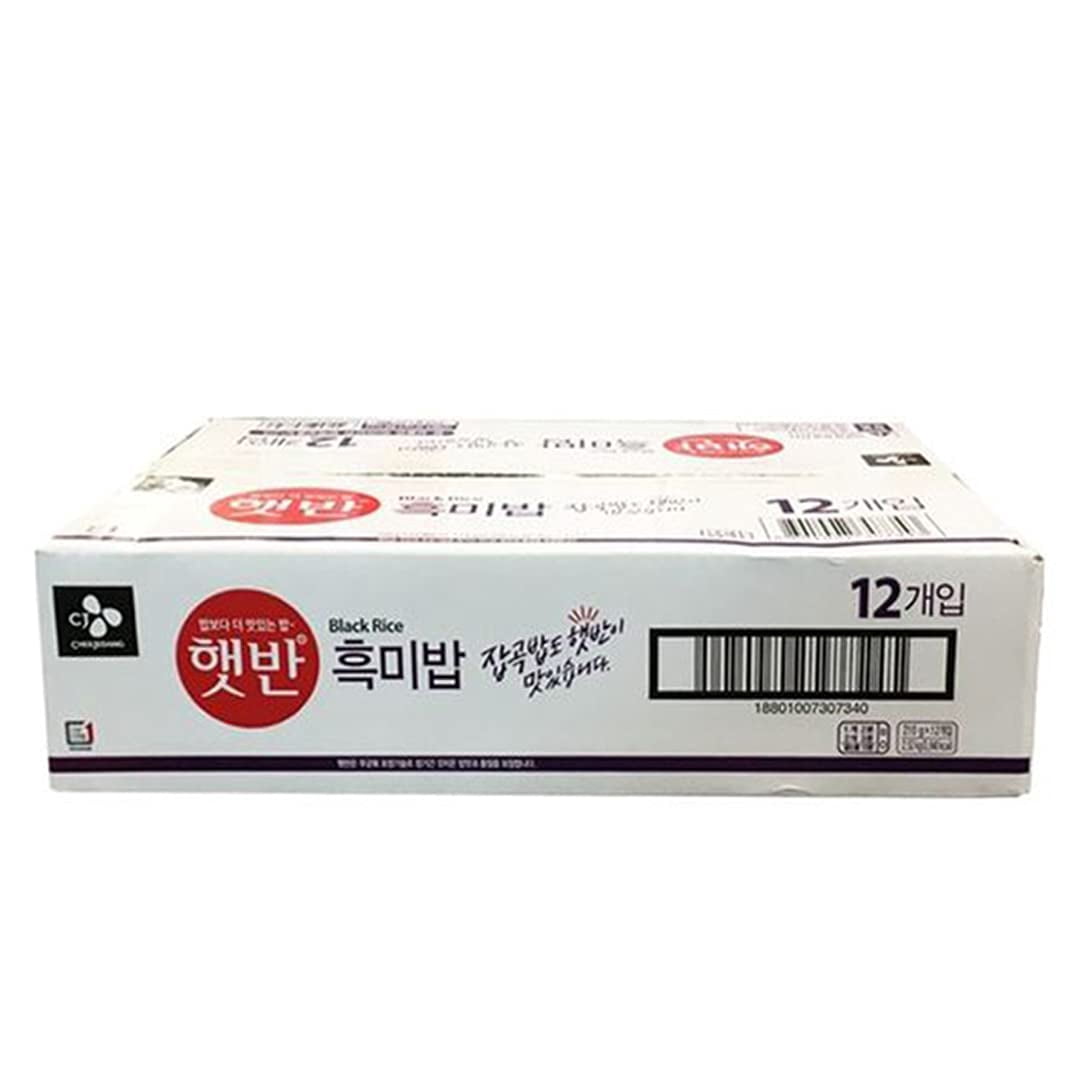 CJ Cooked Rice with Black Rice Hetbahn, 7.4-oz (12 Count), Instant  Microwaveable