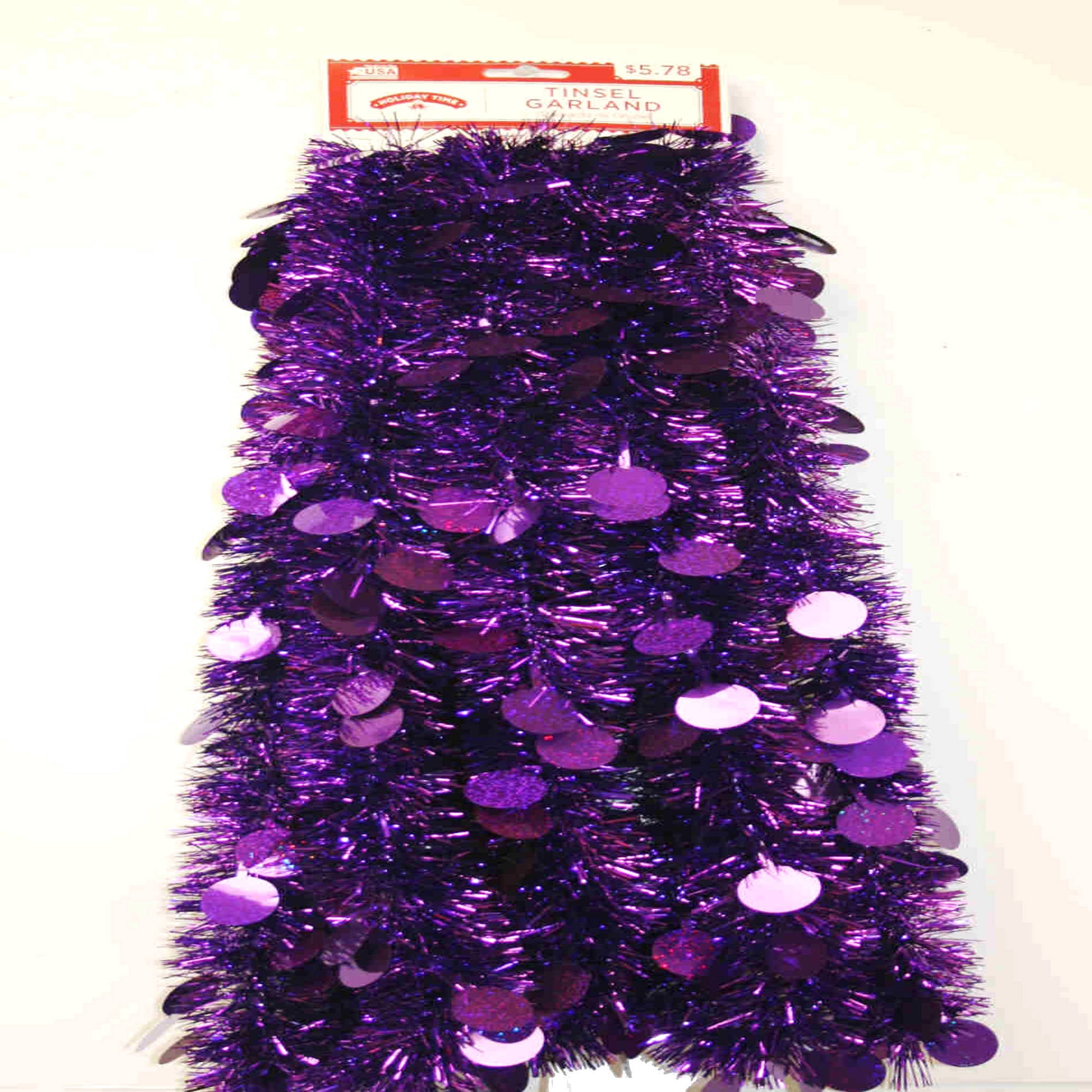 15' Purple Dot Christmas Garland