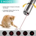 thumbnail image 2 of Cat Toys, Laser Pointer with 5 Adjustable Patterns, USB Recharge Laser, Long Range and 3 Modes Training Chaser Interactive Toy, Dog Laser Toy -GSLA, 2 of 5