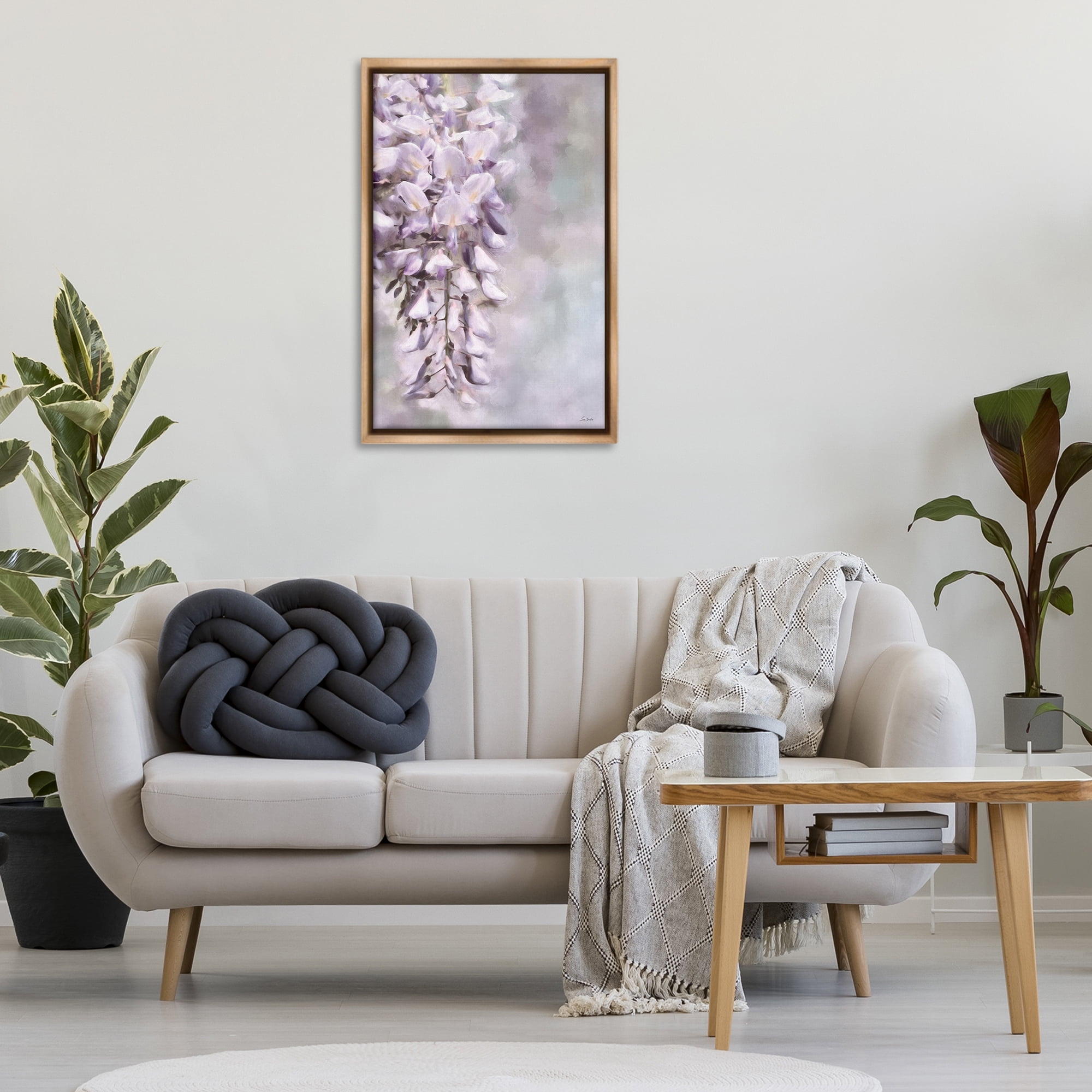 Stupell Industries Soft Foxglove Petals Botanical & Floral Painting Brown Floater Framed Art Print Wall Art, 21 x 31