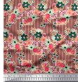 thumbnail image 1 of Soimoi Gold Moss Georgette Fabric Flying Woodpecker Bird Print Sewing Fabric Yard 42 Inch Wide, 1 of 3