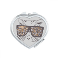 thumbnail image 1 of Leopard Print Sunglass Cat Head Animal Mirror Travel Magnification Portable Handheld Pocket Makeup, 1 of 3