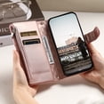 thumbnail image 4 of Dteck for Samsung Galaxy A16 5G Case Wallet with Card Holder Women Men Phone Case Glitter PU Leather Flip Protective Cover Wrist Strap Zipper Credit Card Slots,Rosegold, 4 of 7