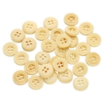 30pcs 20L DIY Sewing Buttons 1/2"(12.5mm) Wooden Round Flat 4-Hole Craft Replacement Buttons for Sewing Clothing Handmade Crafts, Beige