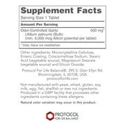 Protocol Garlic 5000 - 5,000 MCG Allicin - Enteric coated - Odor Controlled - 90 Tabs