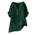 thumbnail image 3 of Blouse Ample à Boutons pour Femmes, Manches Courtes, Décontractée, 3 of 3