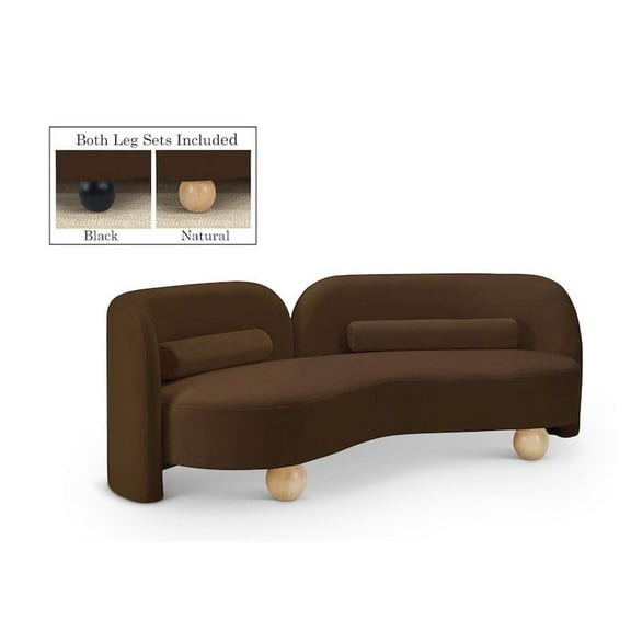 Meridian Furniture Daphne Brown Velvet Sofa