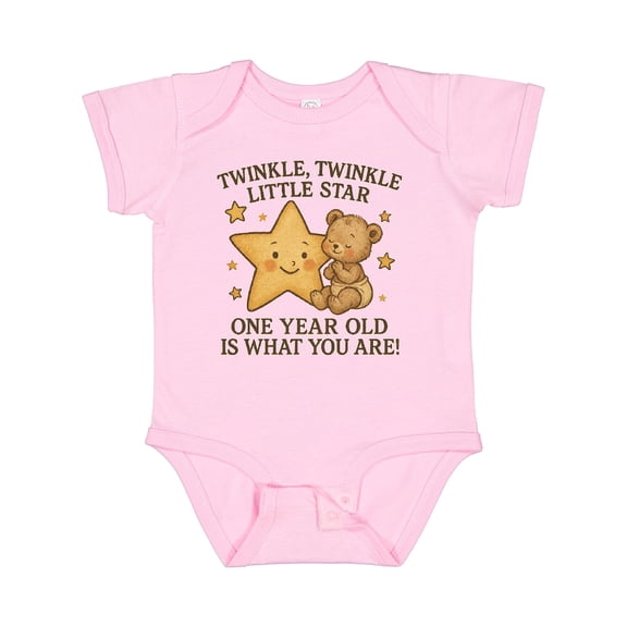 Inktastic Twinkle Twinkle Little Star One Year Old Birthday Boys or Girls Baby Bodysuit