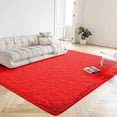 thumbnail image 5 of Homore Cute Fluffy Carpet Soft Washable Area Rugs for Bedroom/ Living Room Decoration,3'x5',Red, 5 of 8