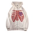 thumbnail image 1 of Sudaderas con capucha con estampado de esqueleto Y2K para mujer, chaqueta con capucha de calaveras góticas, sudaderas con cremallera Retro Harajuku, ropa de calle de moda, manga larga, 1 of 4